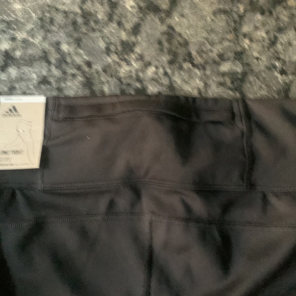 Adidas new w tag midrise long running tights black with white/ pink trim - Picture 4 of 6